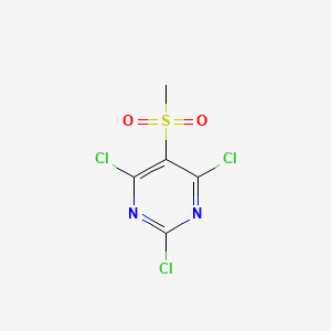 molecular formula C5H3Cl3N2O2S B11768493 2,4,6-Trichloro-5-(methylsulfonyl)pyrimidine CAS No. 69293-47-6