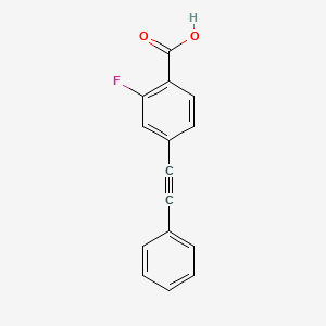 molecular formula C15H9FO2 B11768509 2-Fluoro-4-(phenylethynyl)benzoic acid 