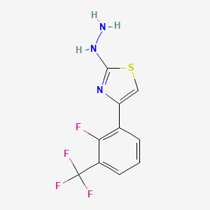 molecular formula C10H7F4N3S B11768524 4-(2-Fluoro-3-(trifluoromethyl)phenyl)-2-hydrazinylthiazole CAS No. 886504-96-7