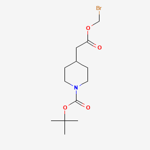 molecular formula C13H22BrNO4 B11768557 tert-Butyl 4-(2-(bromomethoxy)-2-oxoethyl)piperidine-1-carboxylate 