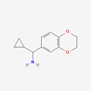 molecular formula C12H15NO2 B11768616 Cyclopropyl(2,3-dihydrobenzo[b][1,4]dioxin-6-yl)methanamine CAS No. 902742-37-4