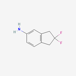 molecular formula C9H9F2N B11768694 2,2-Difluoro-2,3-dihydro-1H-inden-5-amine 