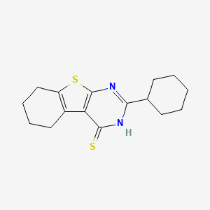 molecular formula C16H20N2S2 B11768696 2-Cyclohexyl-5,6,7,8-tetrahydrobenzo[4,5]thieno[2,3-d]pyrimidine-4-thiol 