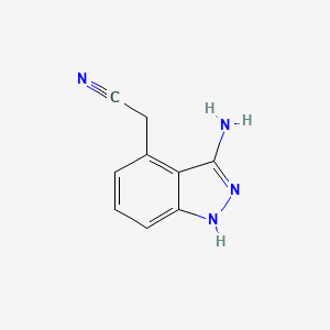 molecular formula C9H8N4 B11768736 2-(3-Amino-1H-indazol-4-yl)acetonitrile 