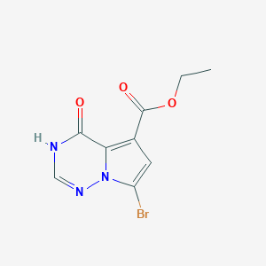 molecular formula C9H8BrN3O3 B11768742 Ethyl 7-bromo-4-hydroxypyrrolo[2,1-F][1,2,4]triazine-5-carboxylate 