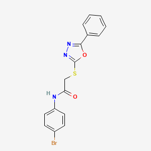 molecular formula C16H12BrN3O2S B11768748 N-(4-bromophenyl)-2-((5-phenyl-1,3,4-oxadiazol-2-yl)thio)acetamide 