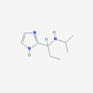 molecular formula C9H17N3 B11768767 1-(1H-Imidazol-2-yl)-N-isopropylpropan-1-amine 