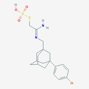 molecular formula C19H25BrN2O3S2 B117688 1-[[(1-Amino-2-sulfosulfanylethylidene)amino]methyl]-3-(4-bromophenyl)adamantane CAS No. 155622-15-4