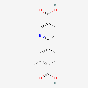 molecular formula C14H11NO4 B11768800 6-(4-Carboxy-3-methylphenyl)nicotinic acid 