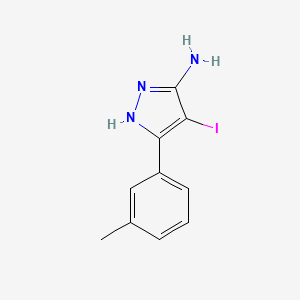 molecular formula C10H10IN3 B11768892 4-Iodo-5-(m-tolyl)-1H-pyrazol-3-amine 