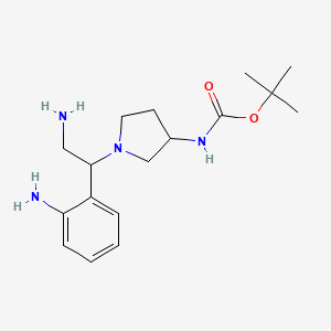 molecular formula C17H28N4O2 B11768899 tert-Butyl (1-(2-amino-1-(2-aminophenyl)ethyl)pyrrolidin-3-yl)carbamate CAS No. 886365-01-1
