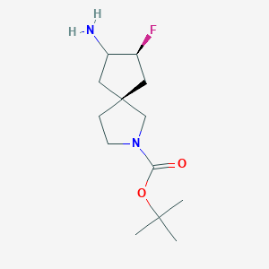 molecular formula C13H23FN2O2 B11768900 trans-8-Amino-7-fluoro-2-aza-spiro[4.4]nonane-2-carboxylic acid tert-butyl ester 
