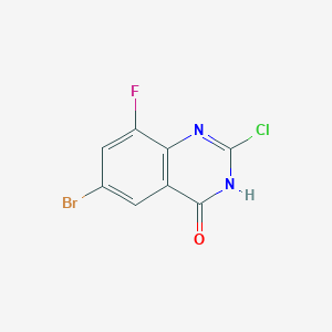 molecular formula C8H3BrClFN2O B11768983 6-Bromo-2-chloro-8-fluoroquinazolin-4(3H)-one 