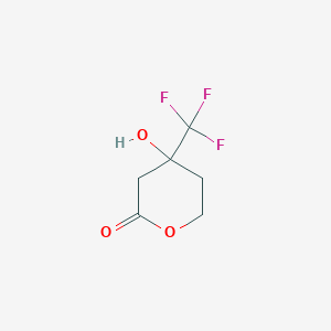 molecular formula C6H7F3O3 B11769011 4-Hydroxy-4-(trifluoromethyl)oxan-2-one CAS No. 83191-83-7