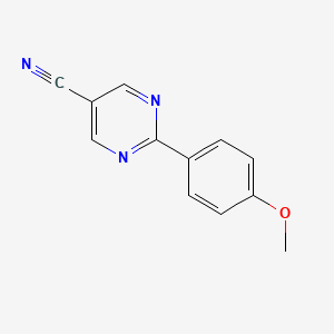 molecular formula C12H9N3O B11769089 2-(4-Methoxyphenyl)pyrimidine-5-carbonitrile 