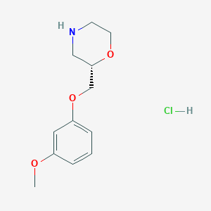 molecular formula C12H18ClNO3 B11769099 (S)-2-((3-Methoxyphenoxy)methyl)morpholine hydrochloride CAS No. 55253-30-0