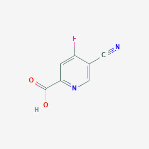 molecular formula C7H3FN2O2 B11769156 5-Cyano-4-fluoropicolinic acid 