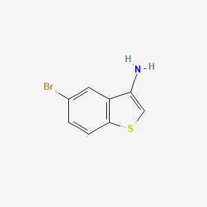 molecular formula C8H6BrNS B11769158 5-Bromobenzo[b]thiophen-3-amine 