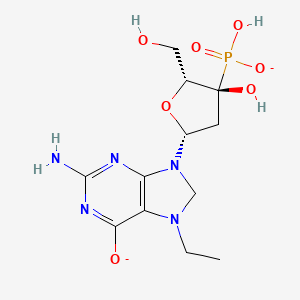 9-[2-Deoxy-3-C-(hydroxyphosphinato)pentofuranosyl]-7-ethyl-2-imino-3,7,8,9-tetrahydro-2H-purin-6-olate