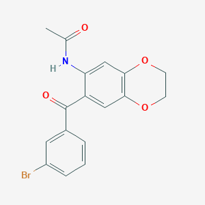 molecular formula C17H14BrNO4 B11769198 N-(7-(3-Bromobenzoyl)-2,3-dihydrobenzo[b][1,4]dioxin-6-yl)acetamide 