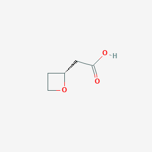 molecular formula C5H8O3 B11769227 (R)-2-(oxetan-2-yl)acetic acid 