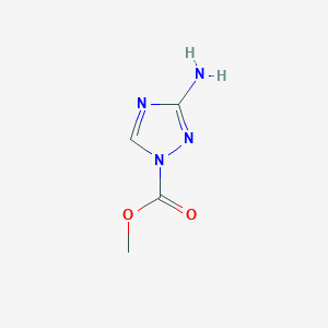 molecular formula C4H6N4O2 B11769362 Methyl 3-amino-1H-1,2,4-triazole-1-carboxylate 