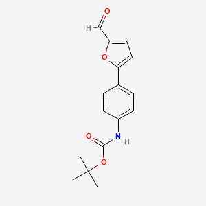 molecular formula C16H17NO4 B11769451 tert-Butyl (4-(5-formylfuran-2-yl)phenyl)carbamate 