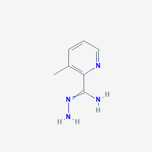molecular formula C7H10N4 B11769487 N-Amino-3-methyl-pyridine-2-carboxamidine 