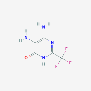 molecular formula C5H5F3N4O B11769512 5,6-Diamino-2-(trifluoromethyl)pyrimidin-4-ol 