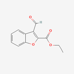 molecular formula C12H10O4 B11769538 Ethyl 3-formylbenzofuran-2-carboxylate CAS No. 38281-60-6