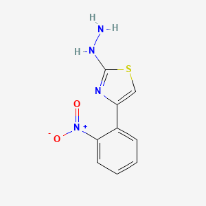 molecular formula C9H8N4O2S B11769541 2-Hydrazinyl-4-(2-nitrophenyl)thiazole 