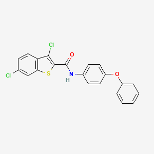 molecular formula C21H13Cl2NO2S B11769554 3,6-Dichloro-N-(4-phenoxyphenyl)benzo[b]thiophene-2-carboxamide 