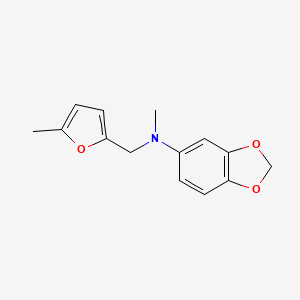 molecular formula C14H15NO3 B11769624 N-Methyl-N-((5-methylfuran-2-yl)methyl)benzo[d][1,3]dioxol-5-amine 