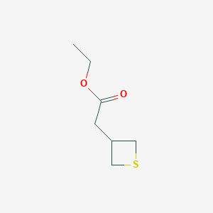 molecular formula C7H12O2S B11769644 Ethyl 2-(thietan-3-yl)acetate 