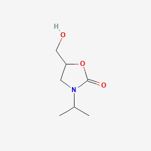 molecular formula C7H13NO3 B11769659 5-(Hydroxymethyl)-3-(1-methylethyl)oxazolidin-2-one CAS No. 83277-30-9
