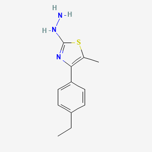 molecular formula C12H15N3S B11769682 4-(4-Ethylphenyl)-2-hydrazinyl-5-methylthiazole 