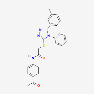 molecular formula C25H22N4O2S B11769686 N-(4-Acetylphenyl)-2-((4-phenyl-5-(m-tolyl)-4H-1,2,4-triazol-3-yl)thio)acetamide 