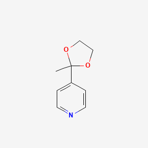molecular formula C9H11NO2 B11769733 4-(2-Methyl-1,3-dioxolan-2-yl)pyridine CAS No. 60553-33-5
