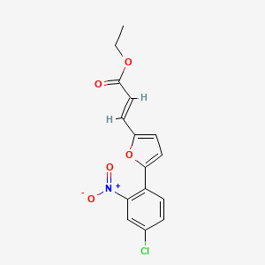 molecular formula C15H12ClNO5 B11769819 Ethyl 3-(5-(4-chloro-2-nitrophenyl)furan-2-yl)acrylate 