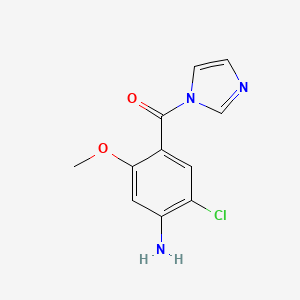 molecular formula C11H10ClN3O2 B11769863 (4-Amino-5-chloro-2-methoxyphenyl)(1H-imidazol-1-yl)methanone CAS No. 62726-02-7