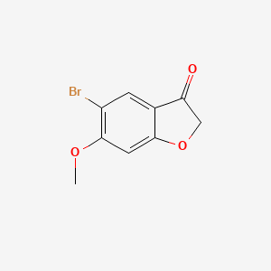 molecular formula C9H7BrO3 B11769871 5-Bromo-6-methoxybenzofuran-3(2H)-one 