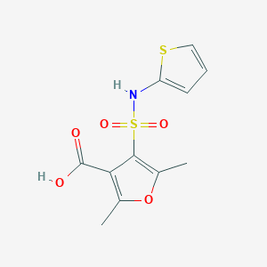 molecular formula C11H11NO5S2 B11769940 2,5-Dimethyl-4-(N-(thiophen-2-yl)sulfamoyl)furan-3-carboxylic acid 