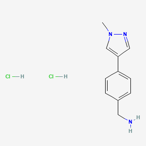 molecular formula C11H15Cl2N3 B11769948 (4-(1-methyl-1H-pyrazol-4-yl)phenyl)methanamine dihydrochloride 
