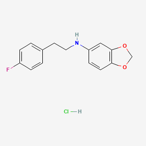 molecular formula C15H15ClFNO2 B11769975 N-(4-Fluorophenethyl)benzo[d][1,3]dioxol-5-amine hydrochloride 