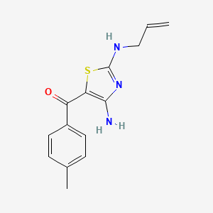 molecular formula C14H15N3OS B11769988 (2-(Allylamino)-4-aminothiazol-5-yl)(p-tolyl)methanone 