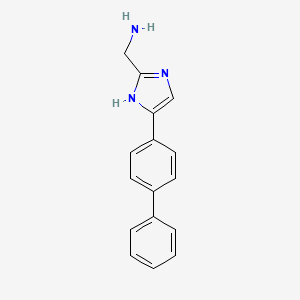 molecular formula C16H15N3 B11770023 (4-([1,1'-Biphenyl]-4-YL)-1H-imidazol-2-YL)methanamine 
