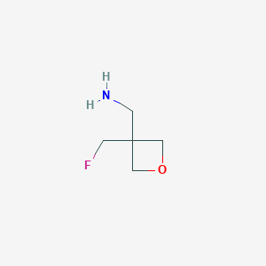 molecular formula C5H10FNO B11770027 [3-(Fluoromethyl)oxetan-3-yl]methanamine 