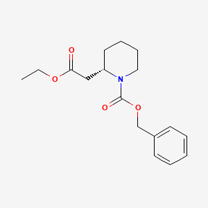 molecular formula C17H23NO4 B11770049 (S)-Benzyl 2-(2-ethoxy-2-oxoethyl)piperidine-1-carboxylate 