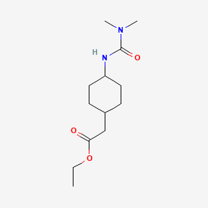 molecular formula C13H24N2O3 B11770070 Ethyl 2-[(1R,4R)-4-[(dimethylcarbamoyl)amino]cyclohexyl]acetate 