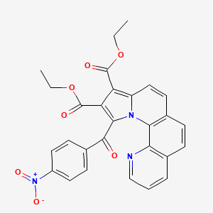 molecular formula C28H21N3O7 B11770106 Diethyl 11-(4-nitrobenzoyl)pyrrolo[1,2-a][1,10]phenanthroline-9,10-dicarboxylate CAS No. 646038-64-4
